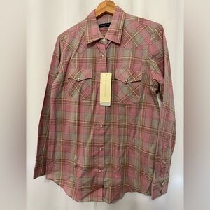 Pashartuk Women’s Pink Plaid Button Down Shirt Size: Medium